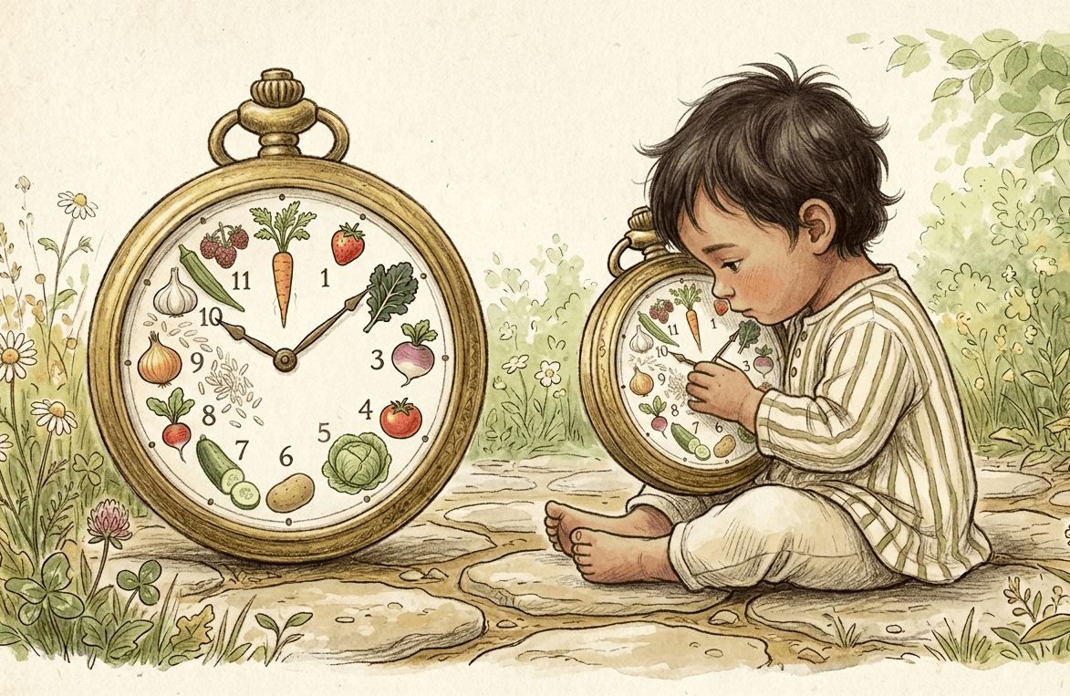 A young child self-serving at mealtime, understanding why my toddler eats one day and not the next, at Blue Blocks Montessori School, Hyderabad