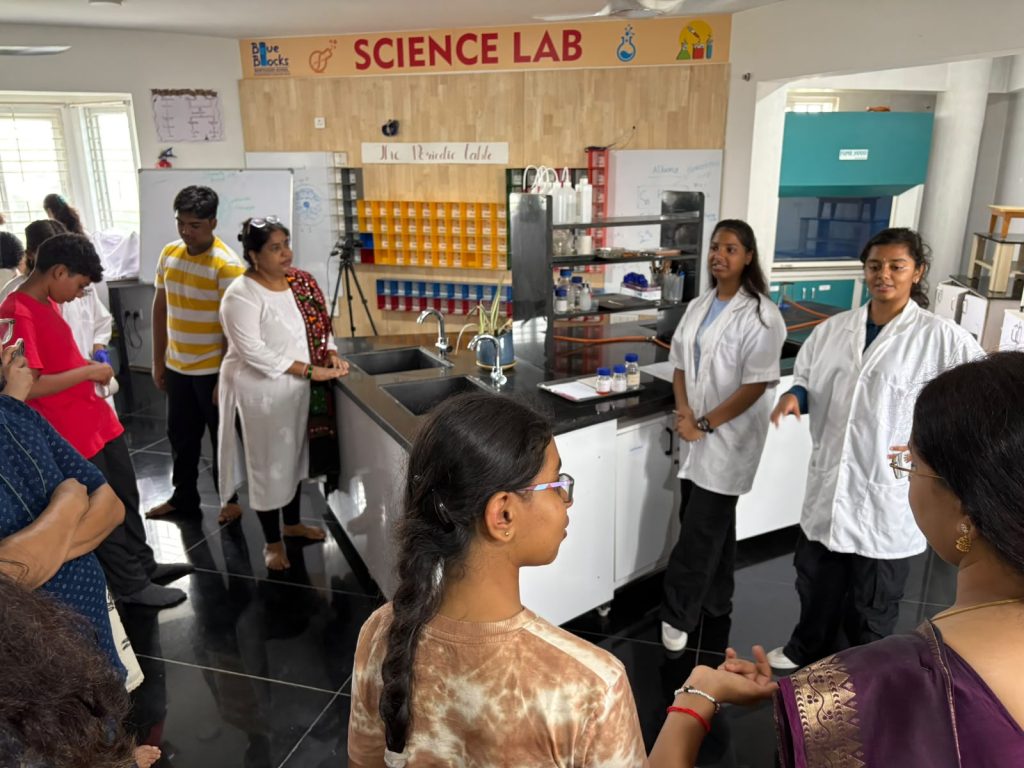 A child pursuing her own inquiry in a Montessori environment — how to prepare children for the future at Blue Blocks Montessori School, Hyderabad.
